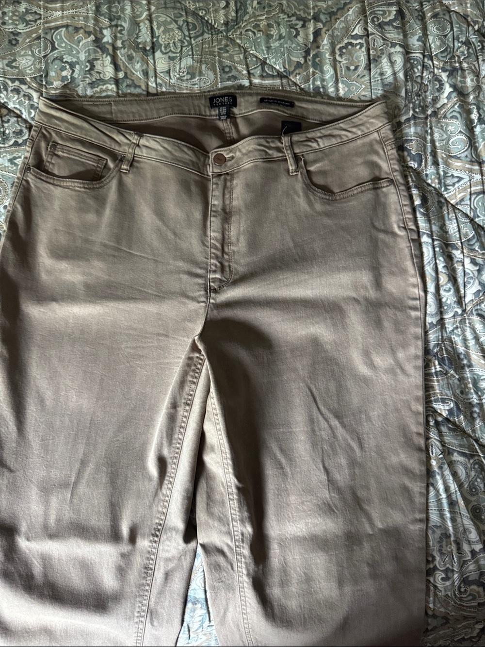 Jones New York Beige/Tan Stretch Slim Pants